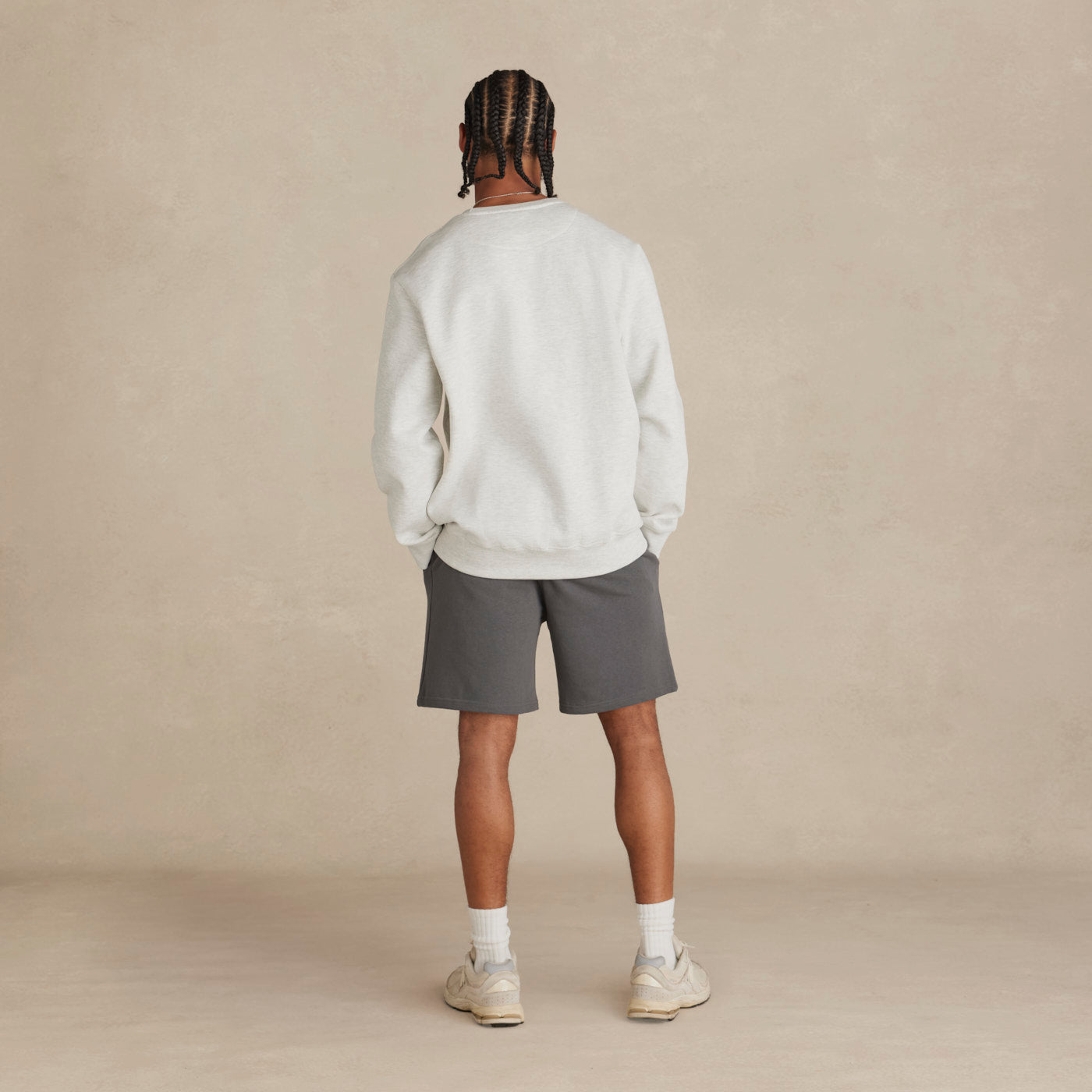 Ash Heather Heavyweight Organic Brushed Crew
