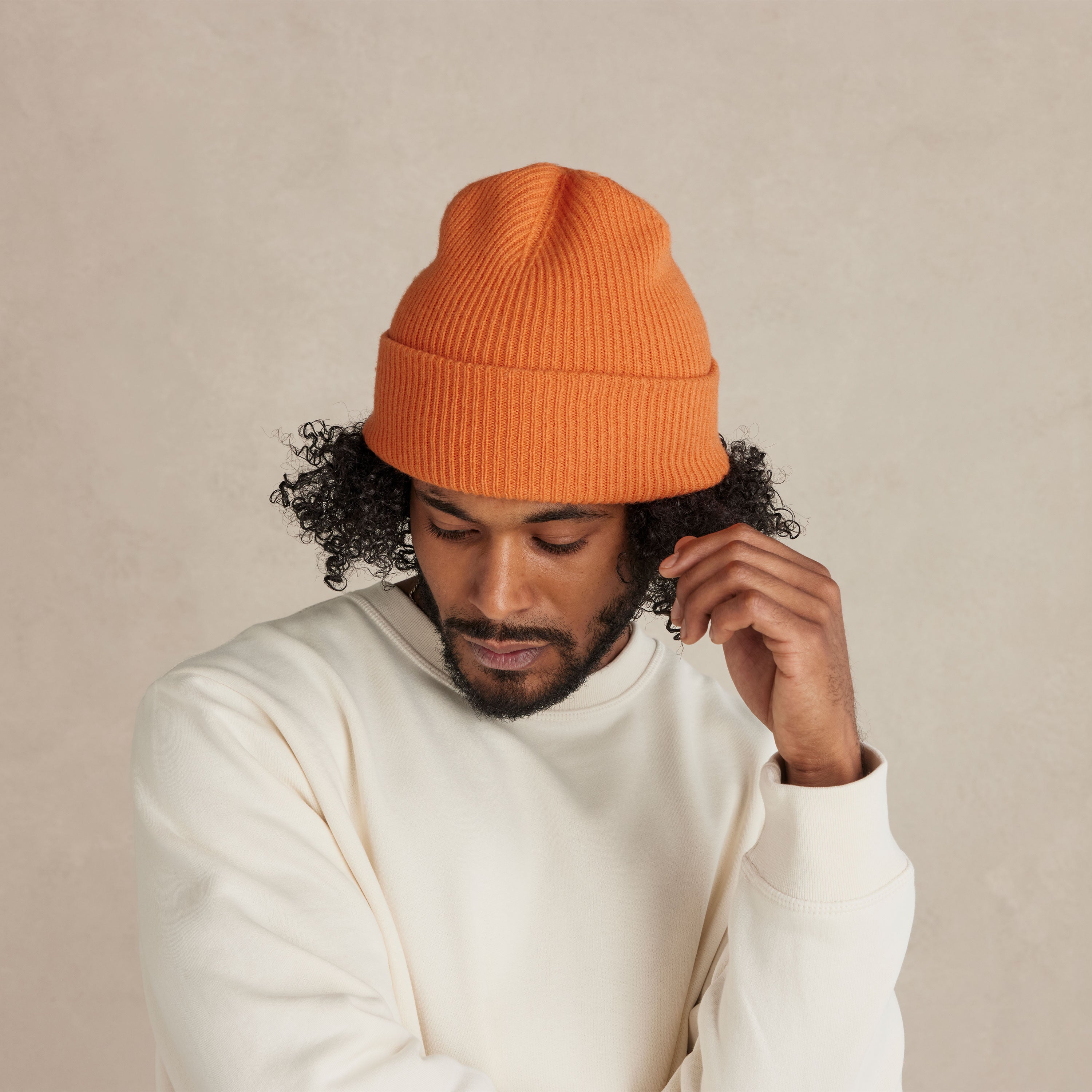 Persimmon Cashmere Wool Beanie
