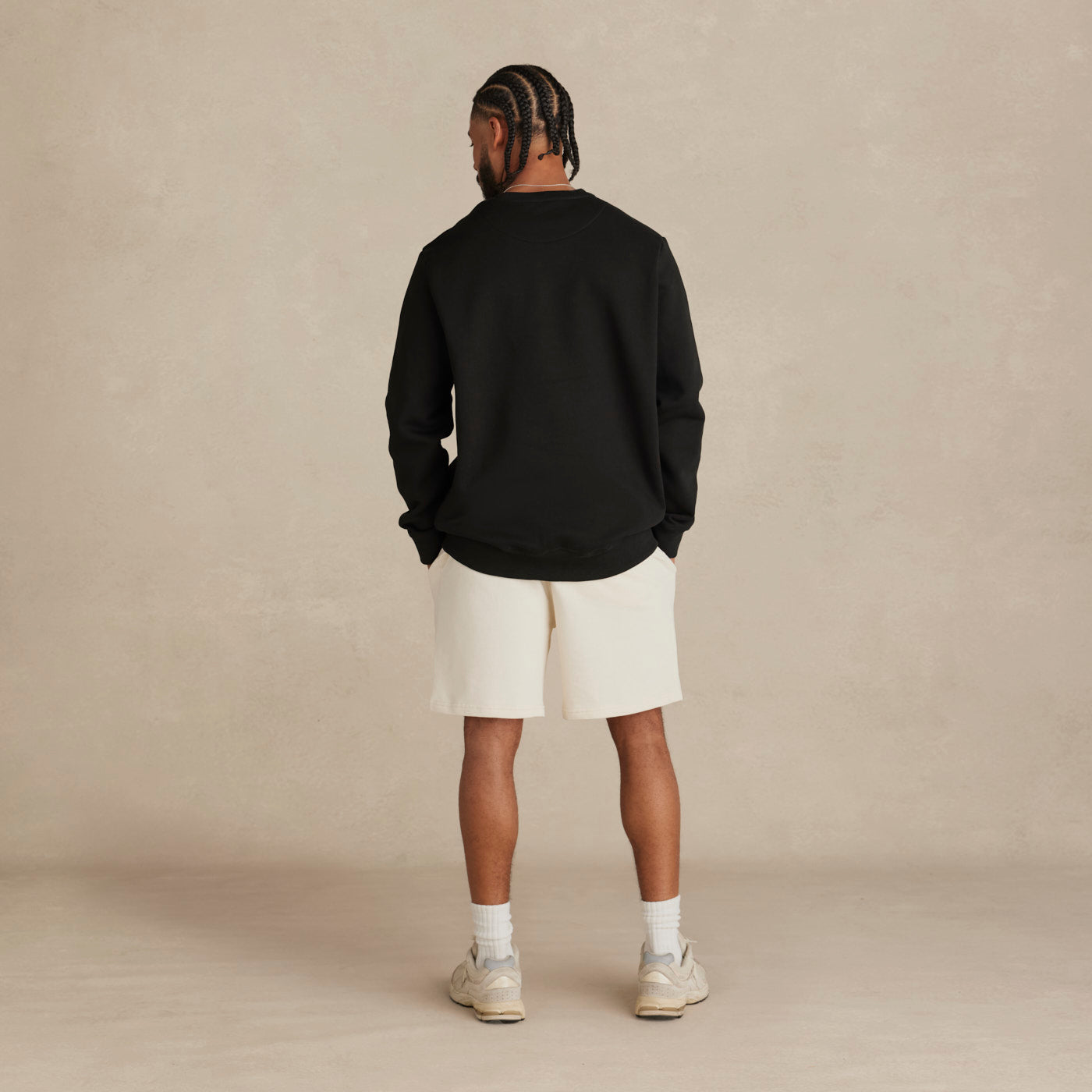 Black Heavyweight Organic Brushed Crew