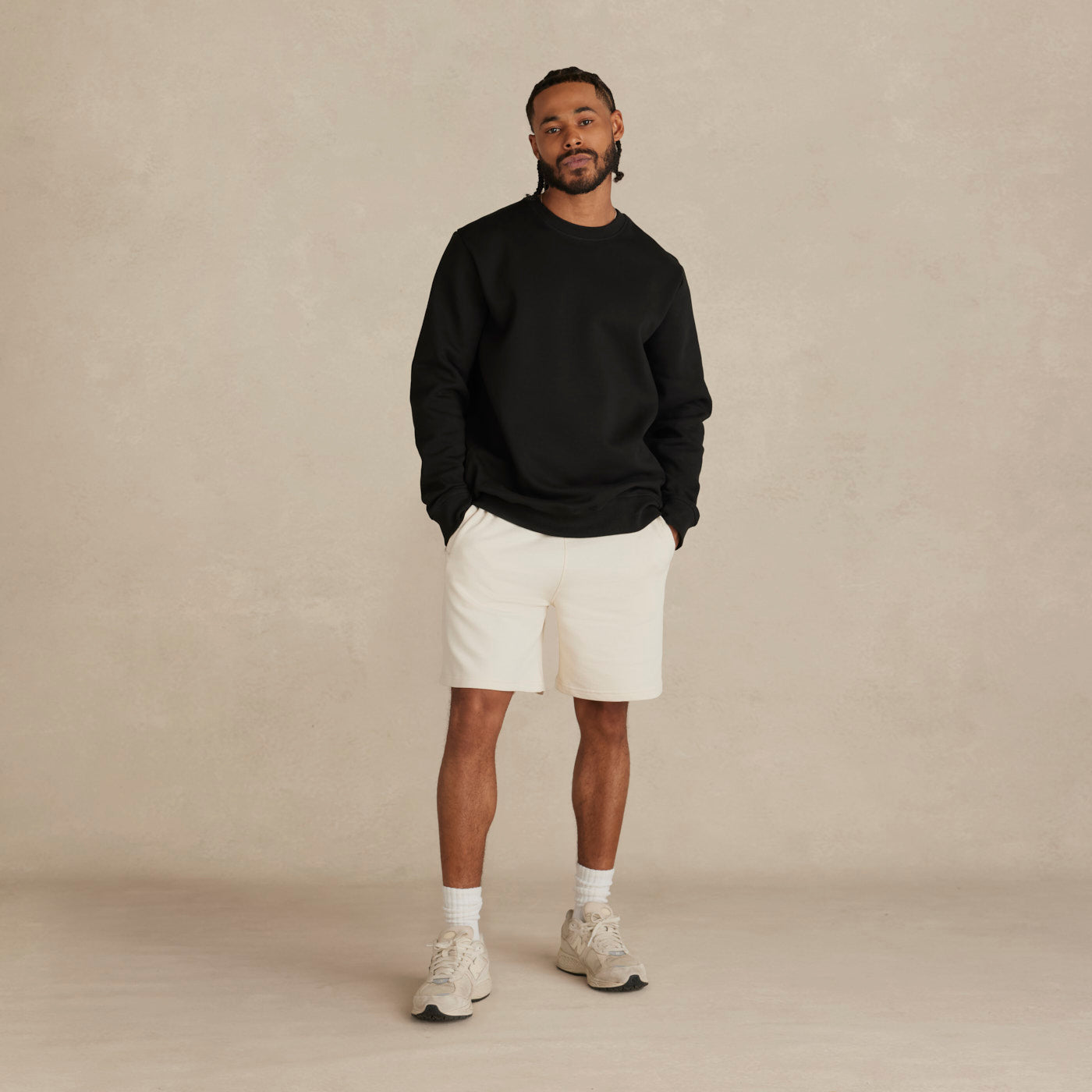 Black Heavyweight Organic Brushed Crew