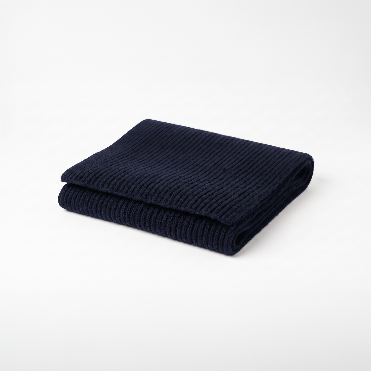 Custom Navy 3-End Cashmere Scarf Sample