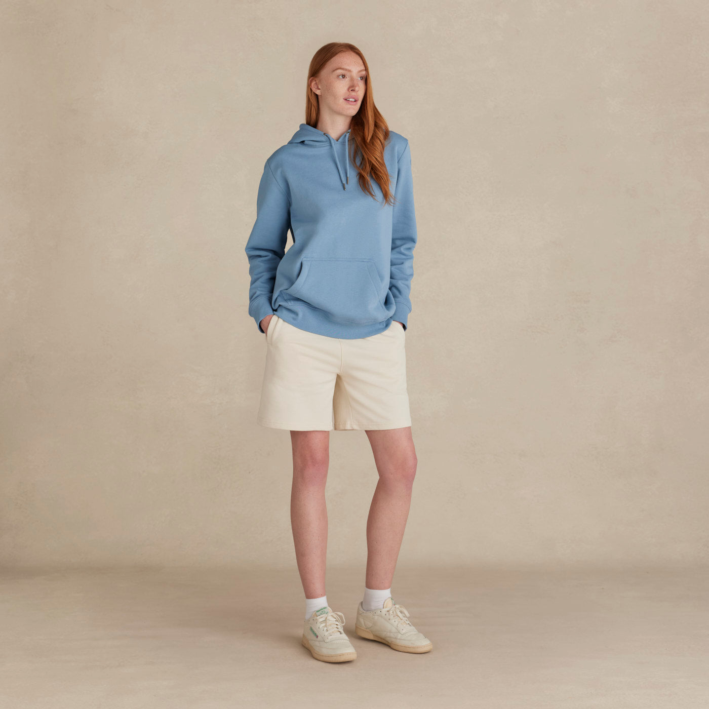 Cloudy Blue Heavyweight Organic Brushed Hood