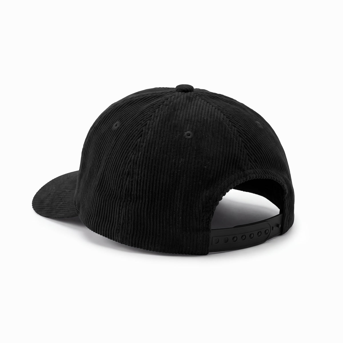 Black Corduroy 5-Panel Cap