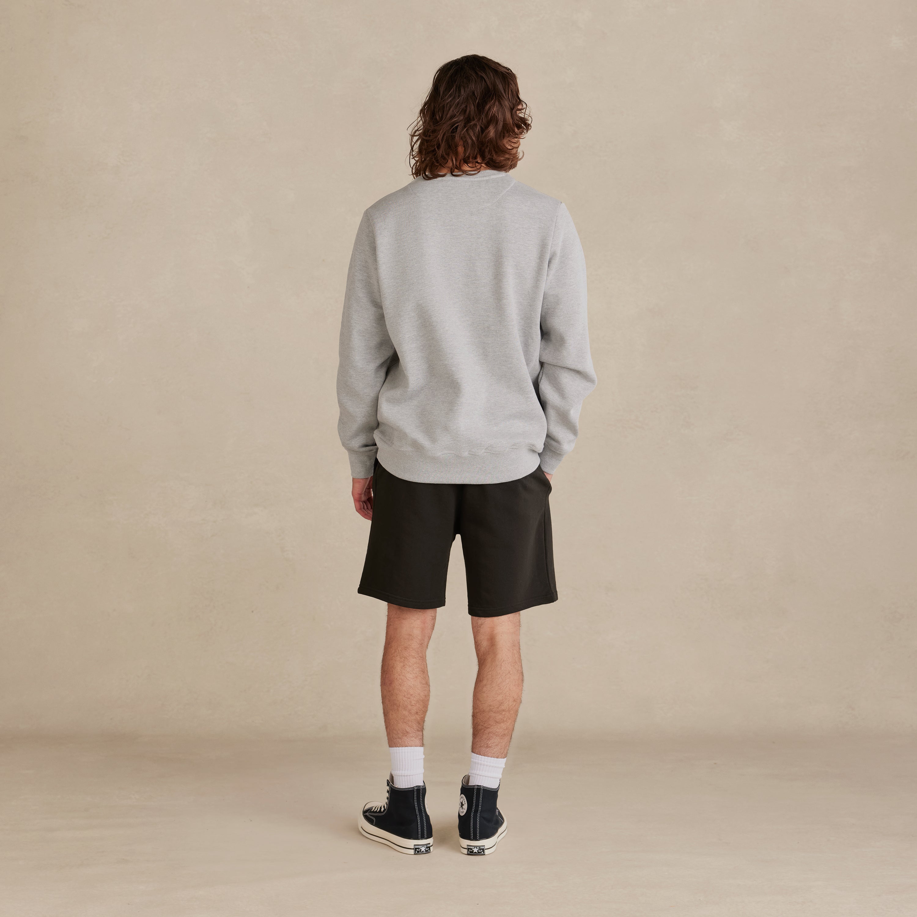 Heather Grey Heavyweight Organic Brushed Crew