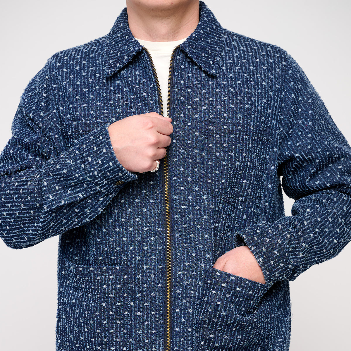 Custom Denim Zip Through Overshirt
