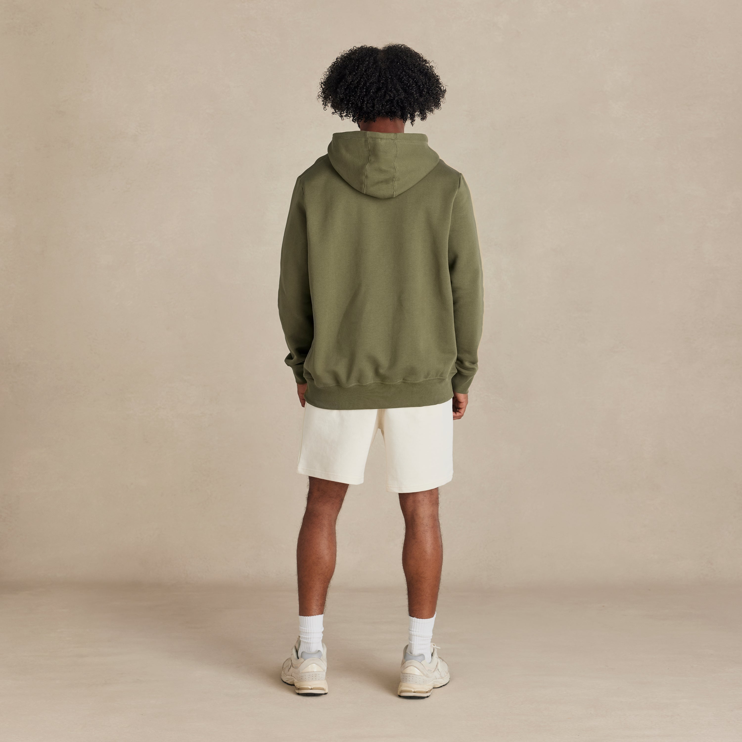 Military Olive Heavyweight Organic Brushed Hood