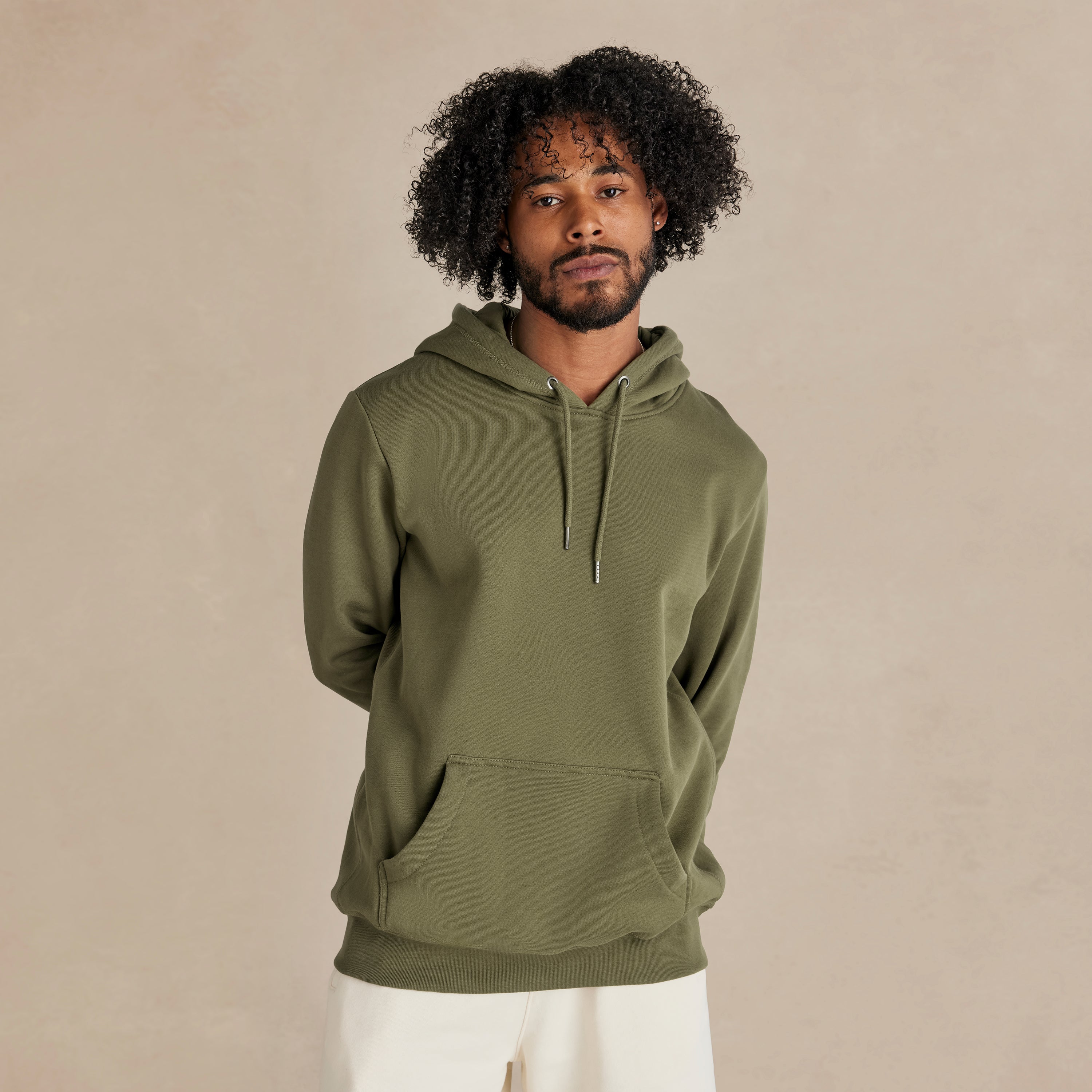 Military Olive Heavyweight Organic Brushed Hood