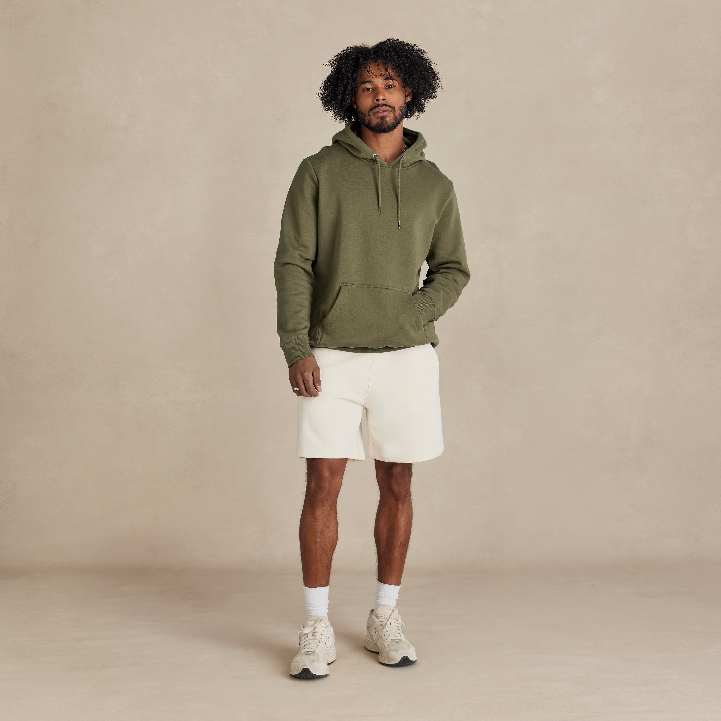 Military Olive Heavyweight Organic Brushed Hood