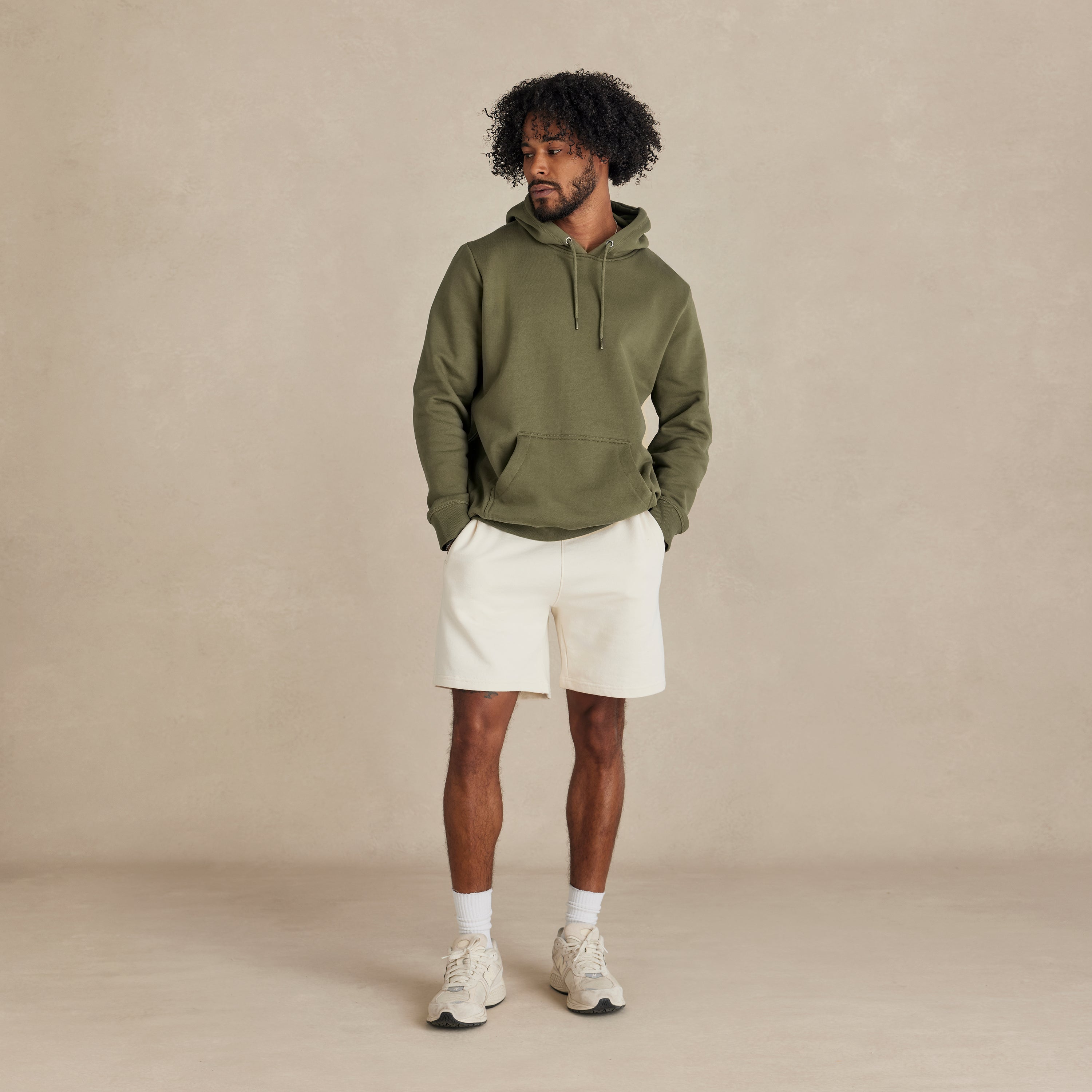 Military Olive Heavyweight Organic Brushed Hood