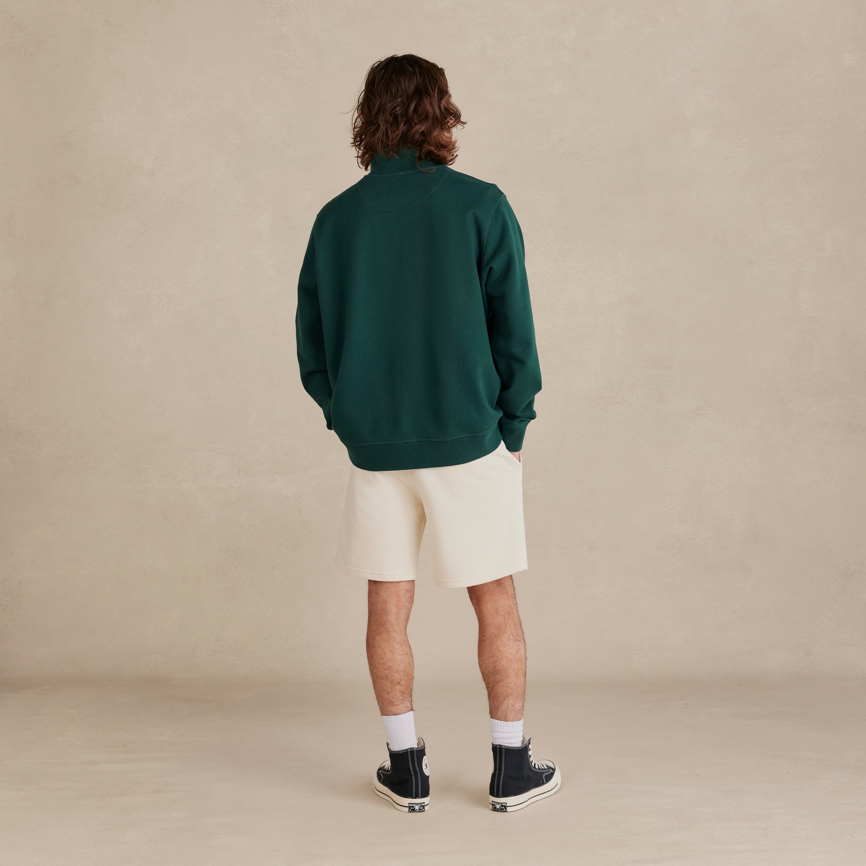 Pine Ultra Heavyweight Organic French Terry 1/4 Zip
