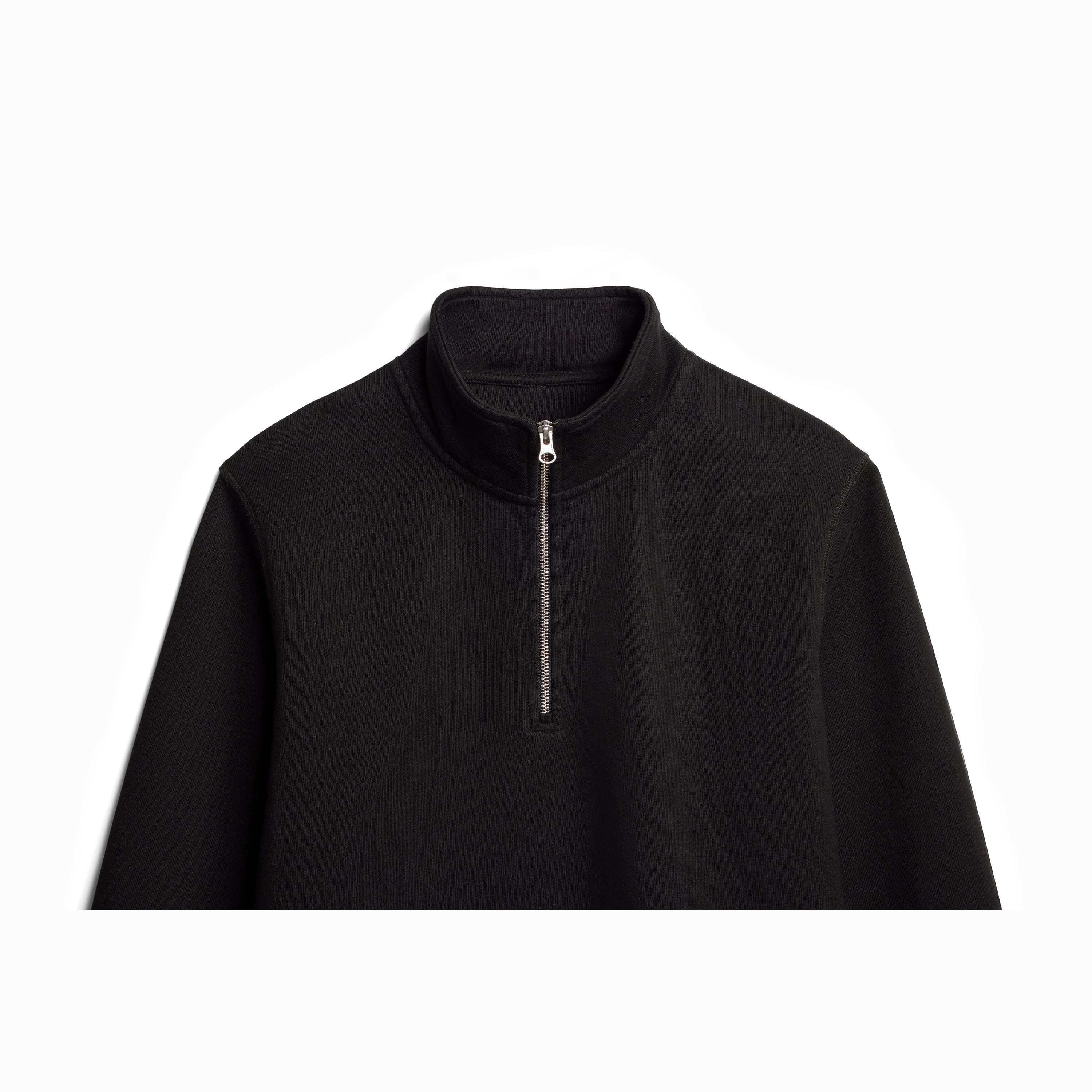 Black Ultra Heavyweight Organic French Terry Quarter Zip