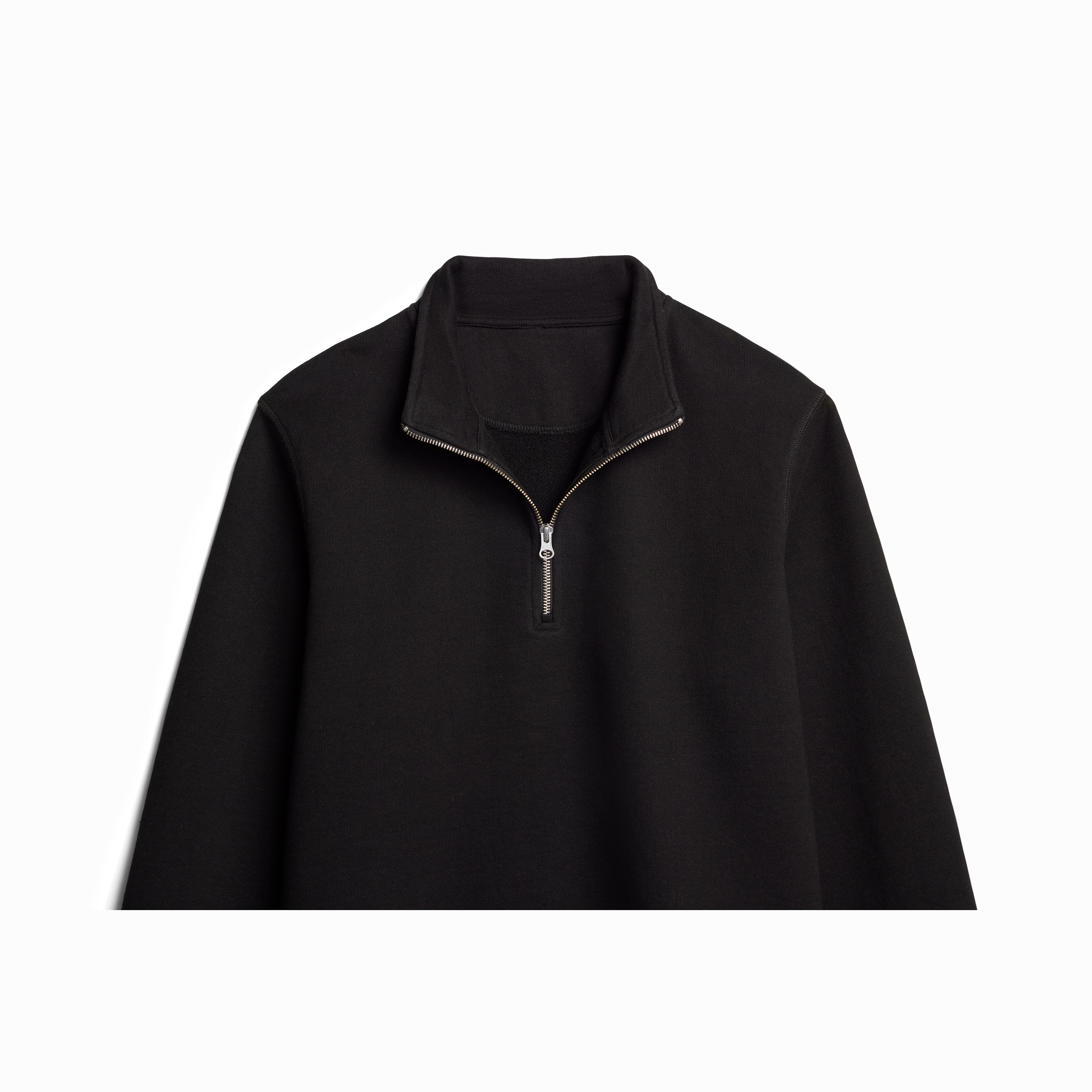 Black Ultra Heavyweight Organic French Terry Quarter Zip
