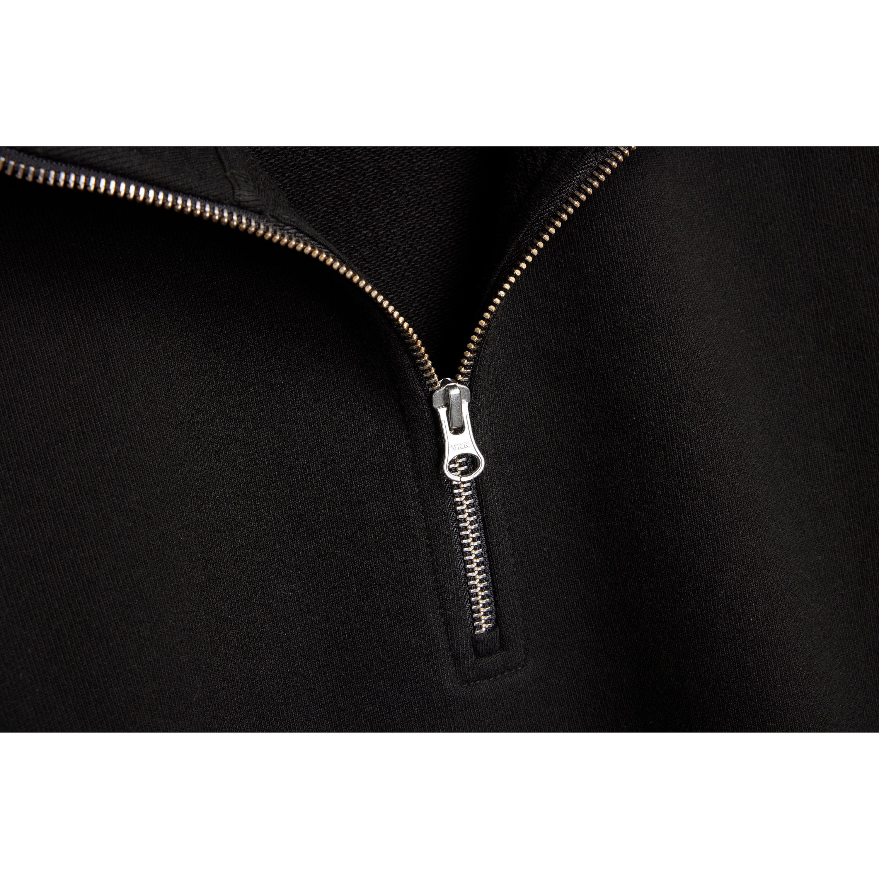Black Ultra Heavyweight Organic French Terry Quarter Zip
