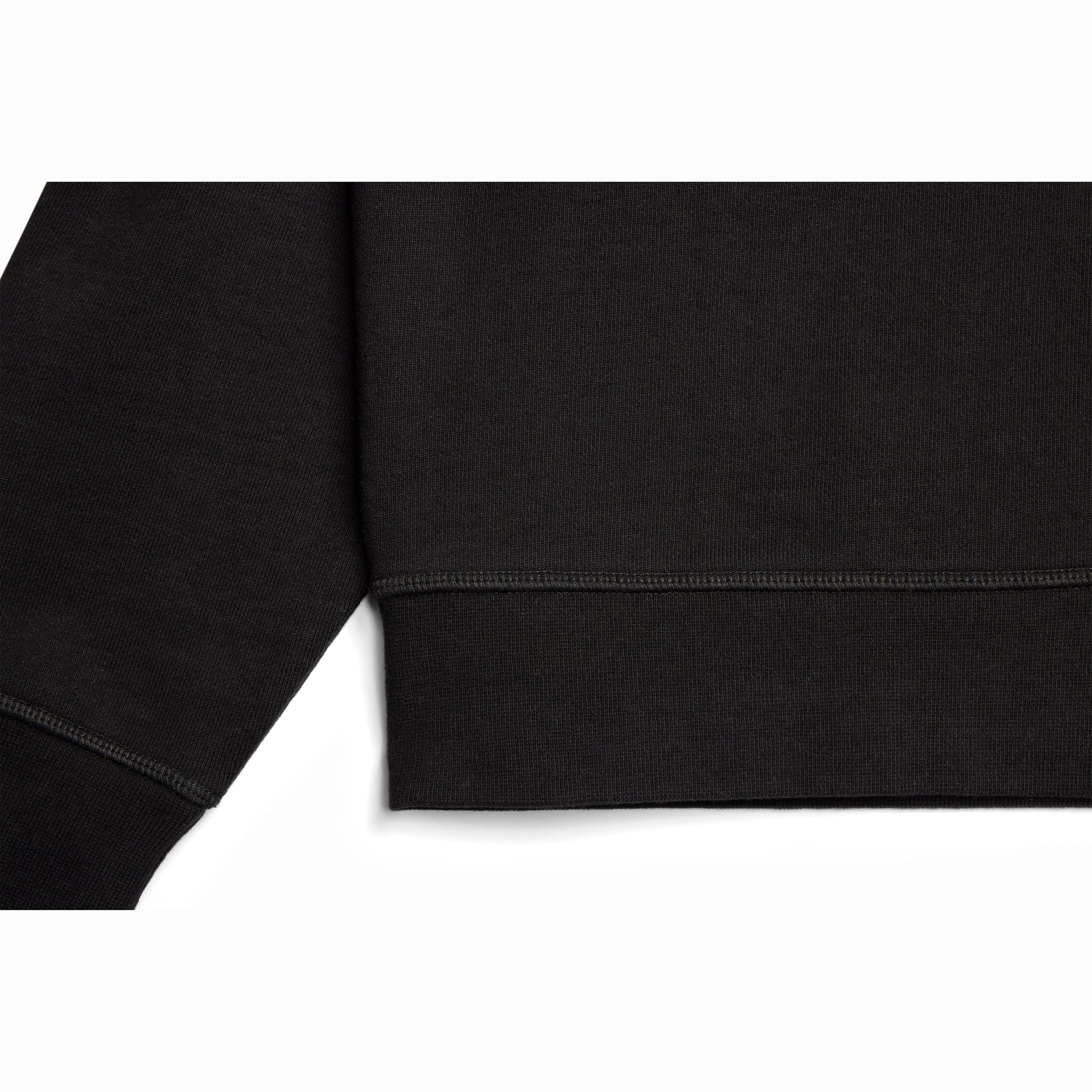 Black Ultra Heavyweight Organic French Terry Quarter Zip
