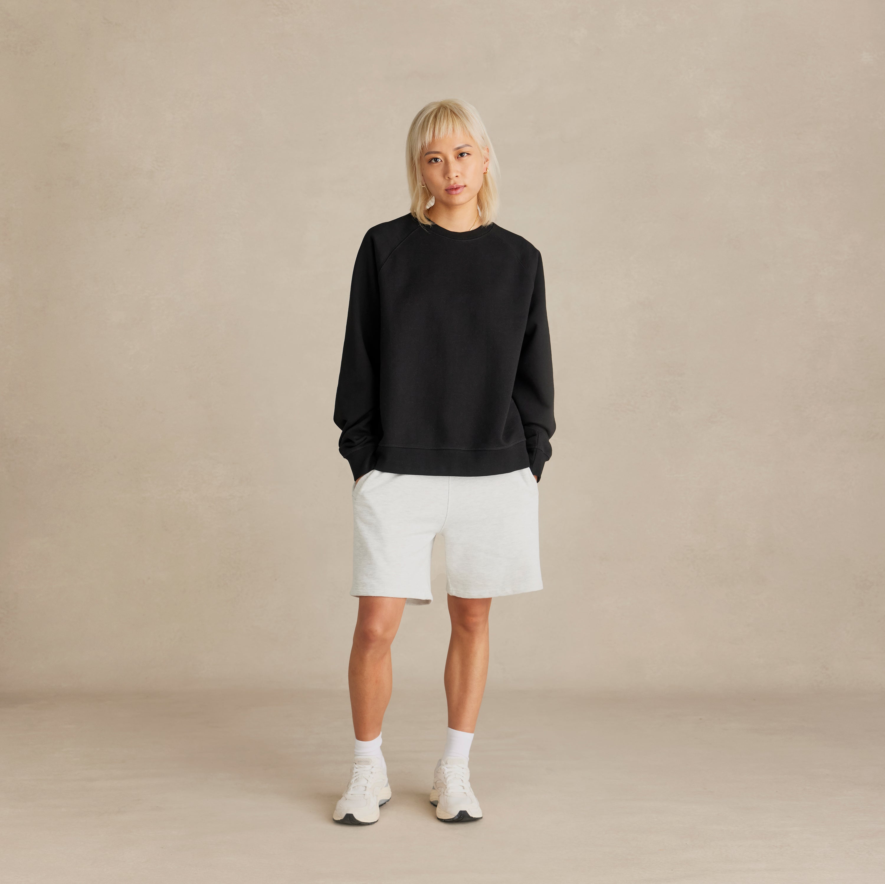 Black Ultra Heavyweight Organic French Terry Crew