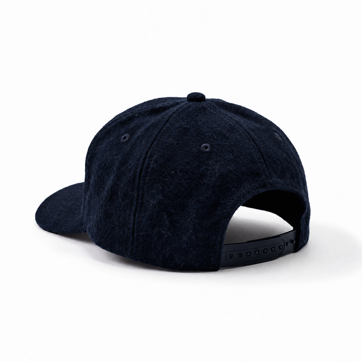 Navy Wool 5 Panel Cap