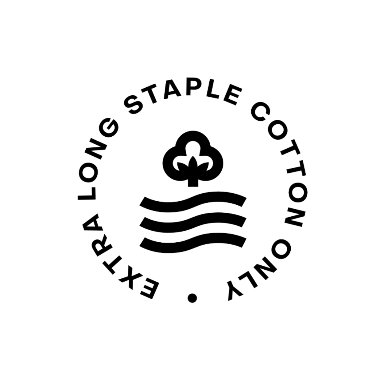 Logo with text 'Extra Long Staple Cotton Only' and a cotton design in the center.