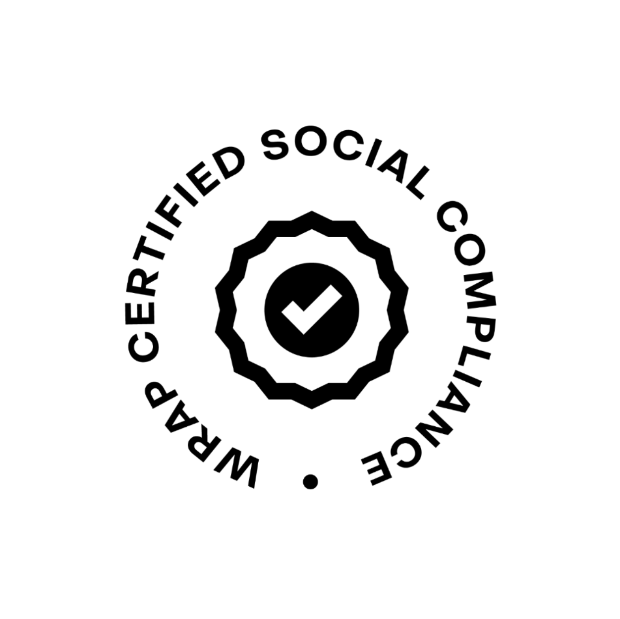 Logo for WRP Certified Social Compliance with a check mark in the center