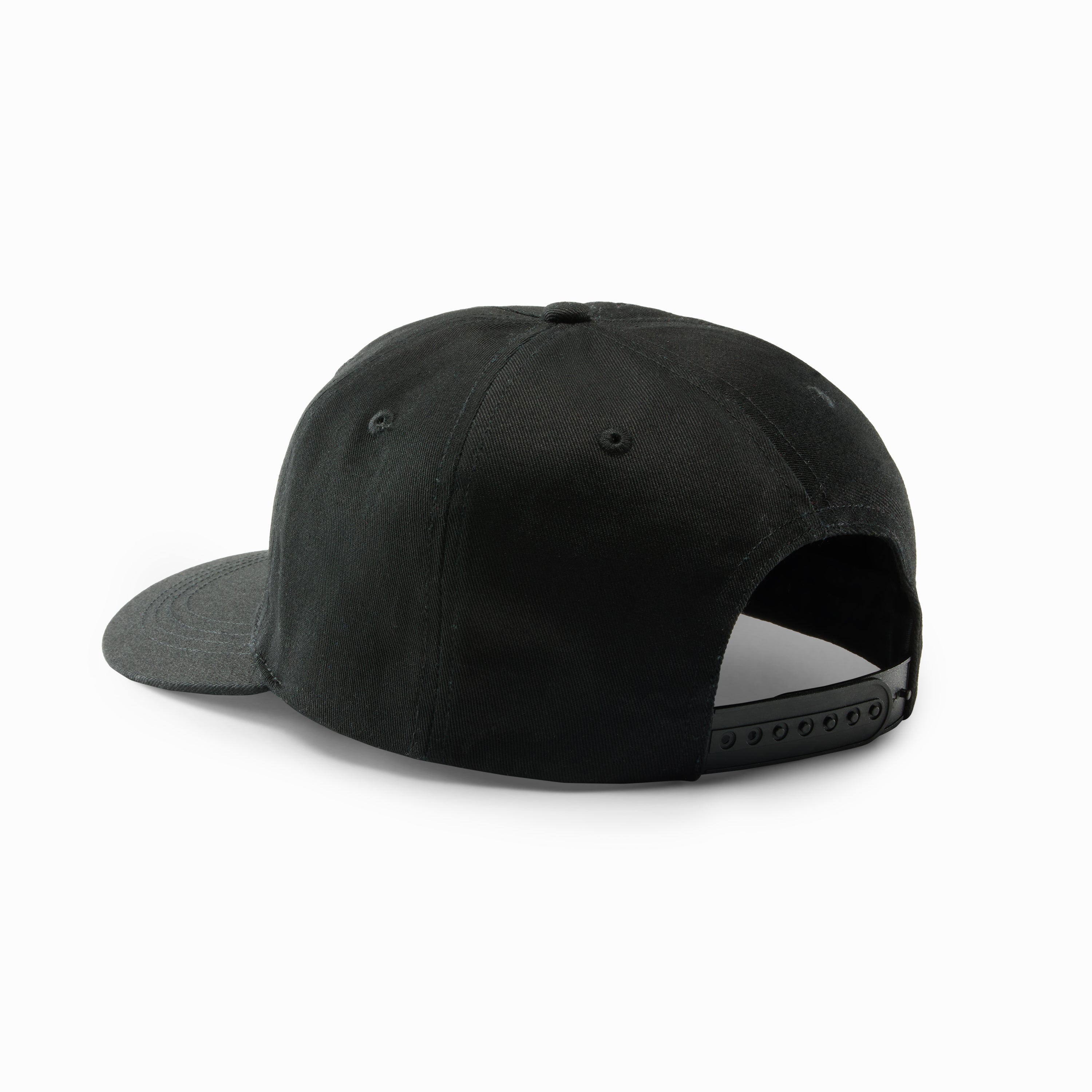 Black Cotton Twill 5-Panel Hat