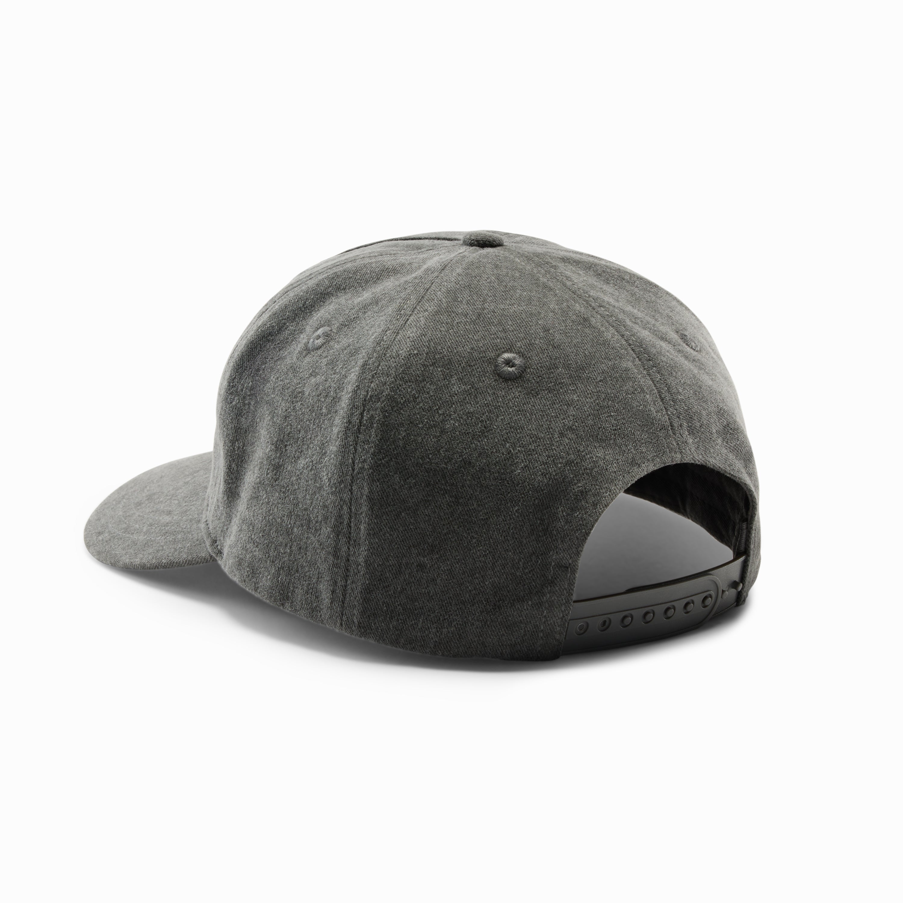 Washed Black Cotton Twill 5-Panel Hat
