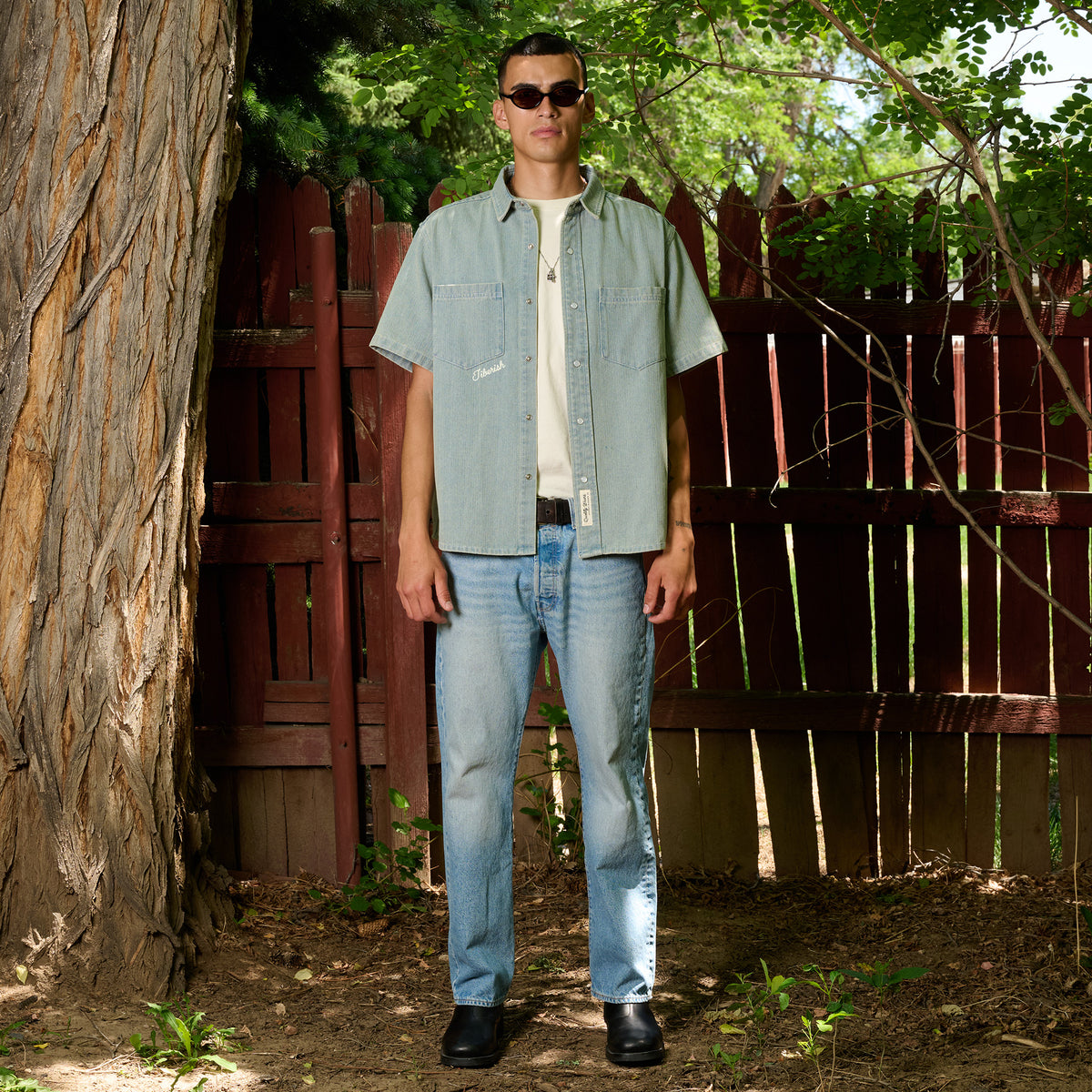 Custom Denim Snap Short Sleeve