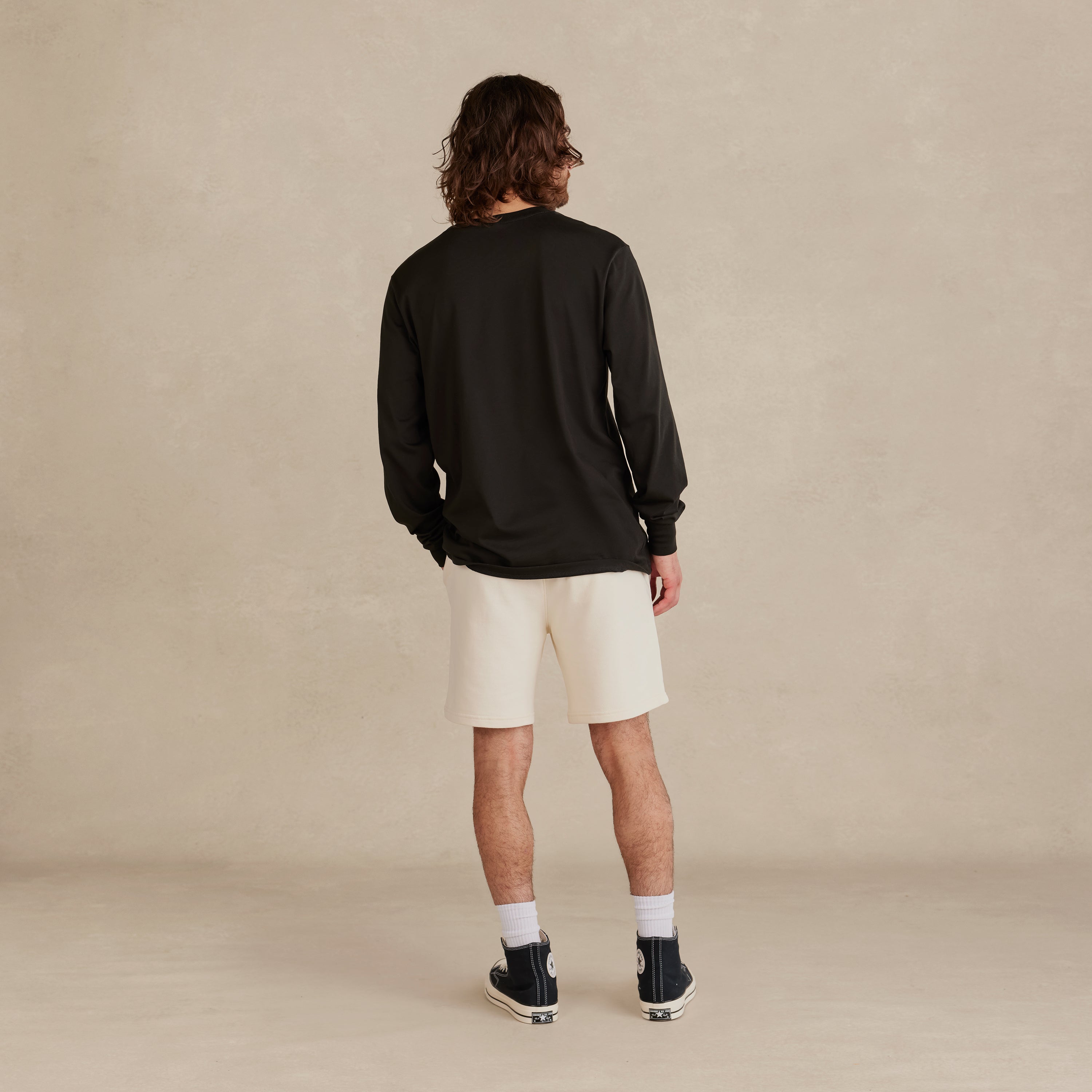 White Midweight Supima® Long Sleeve Tee