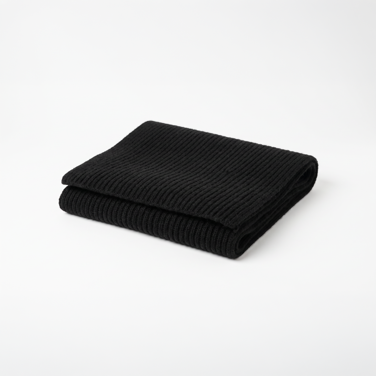 Custom Black 3-End Cashmere Scarf Sample