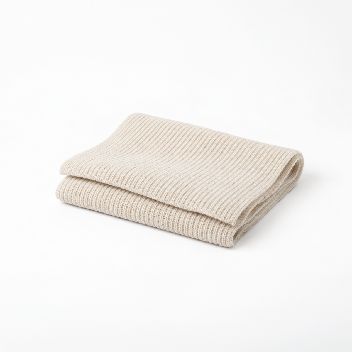 Custom Cream 3-End Cashmere Scarf Sample