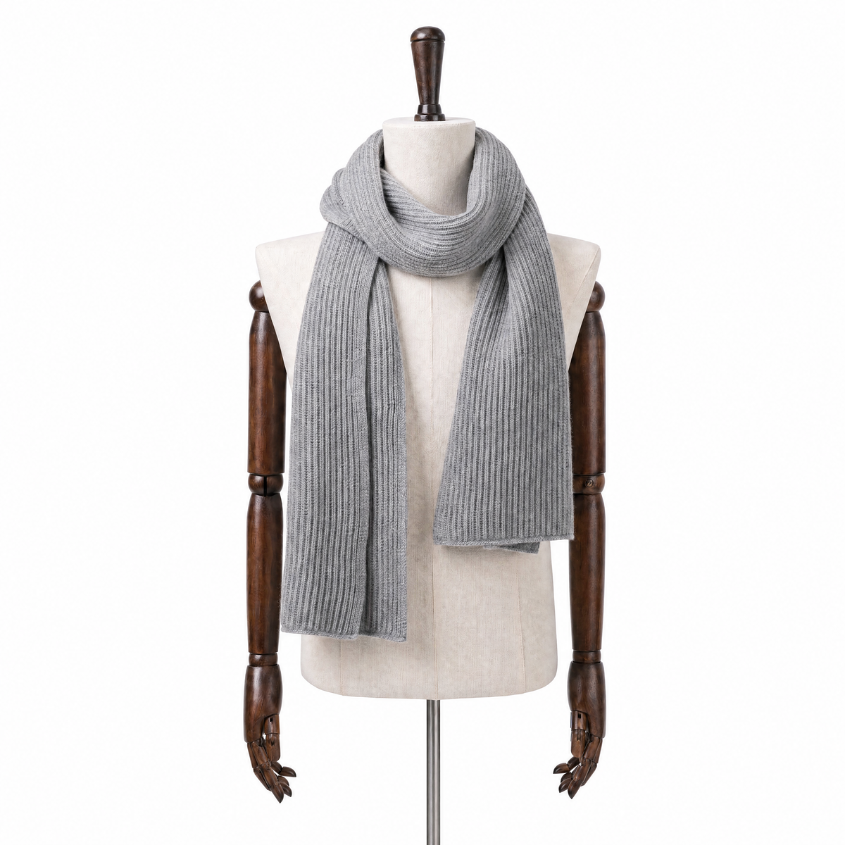 Custom Heather Grey 3-End Cashmere Scarf Sample