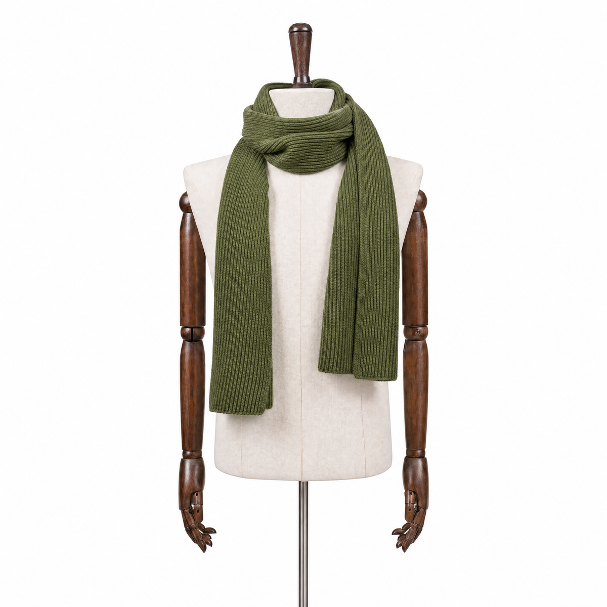 Custom Moss 3-End Cashmere Scarf Sample