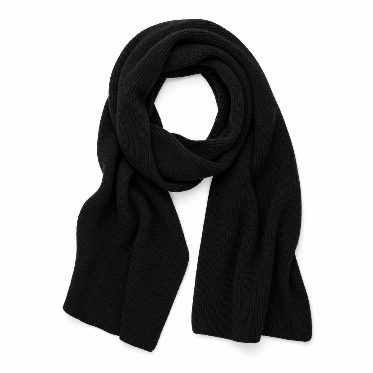 Custom Black 3-End Cashmere Scarf Sample