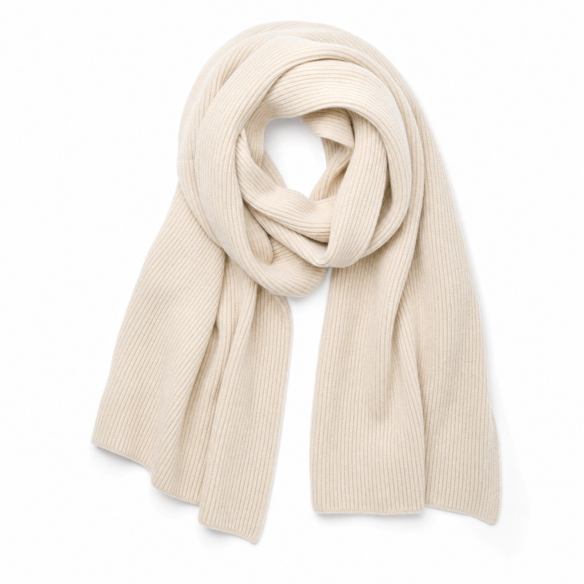 Custom Cream 3-End Cashmere Scarf Sample