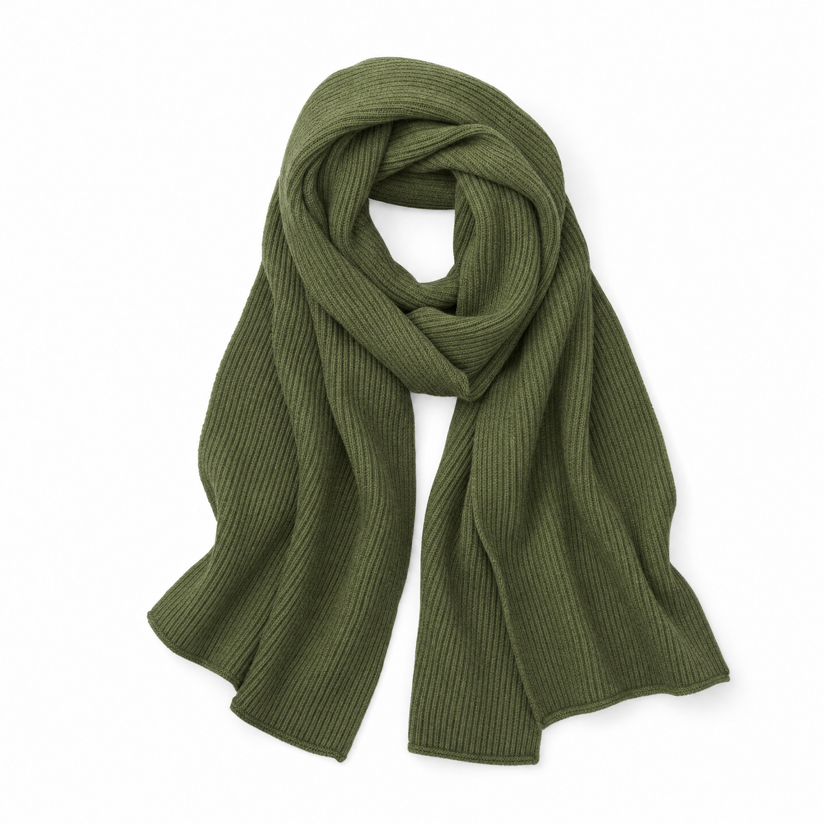 Custom Moss 3-End Cashmere Scarf Sample