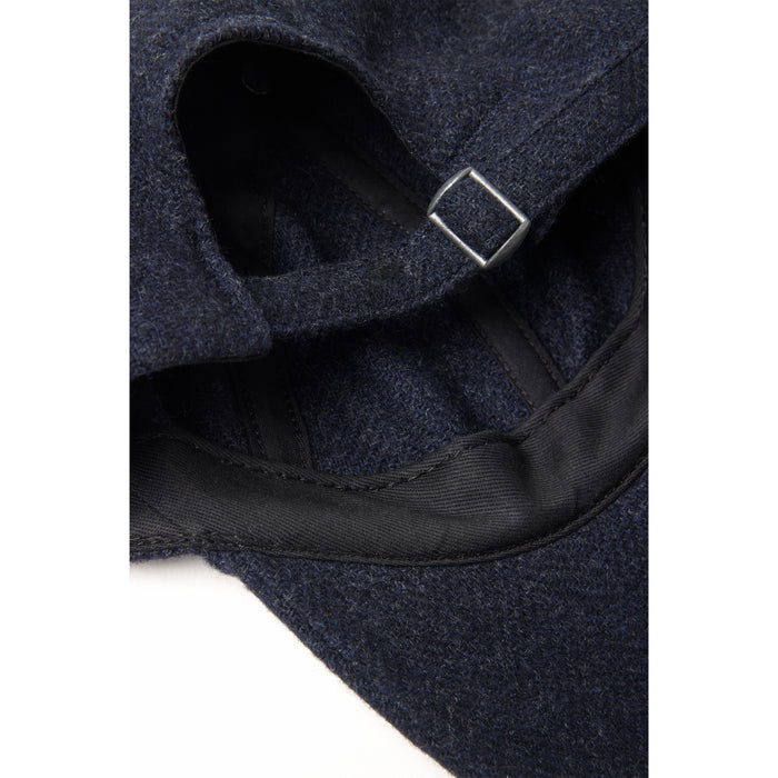 Navy American Wool Herringbone 6-Panel Cap