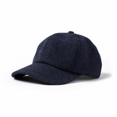 Navy American Wool Herringbone 6-Panel Cap