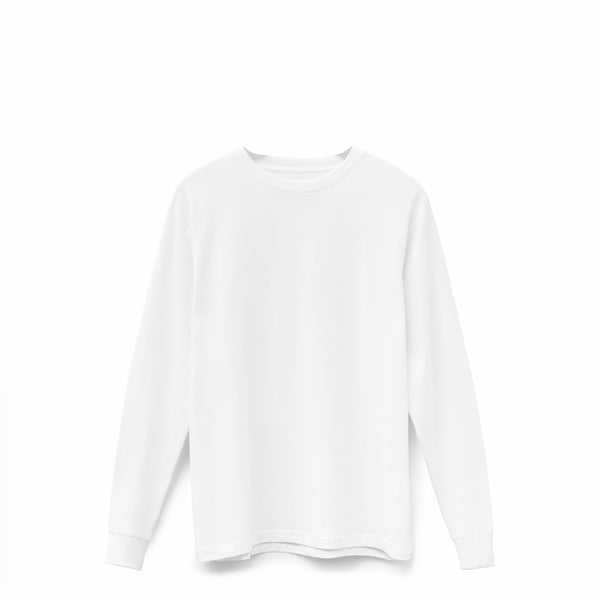 White Midweight Supima® Long Sleeve Tee