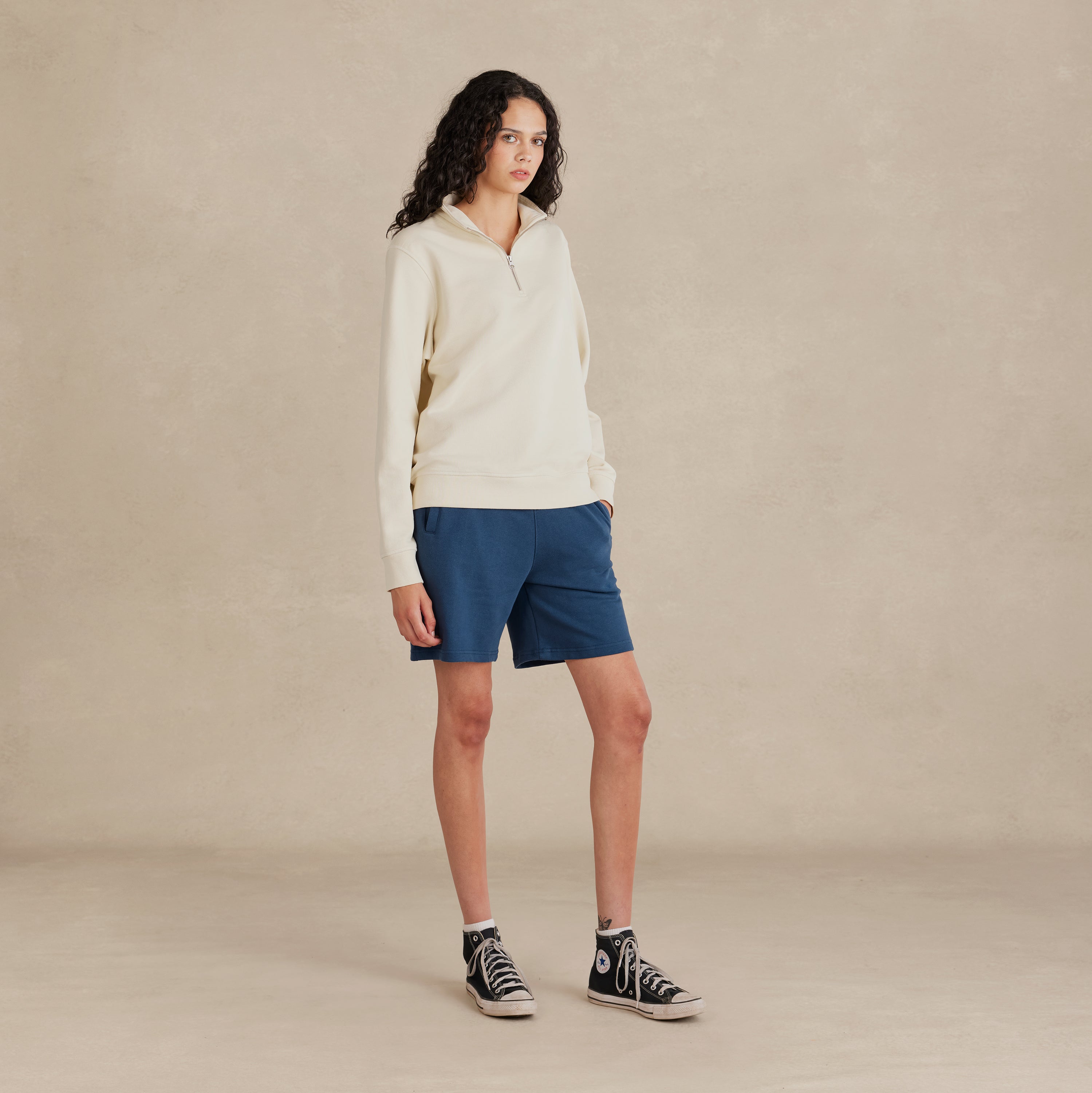 Parchment Ultra Heavyweight Organic French Terry Quarter Zip
