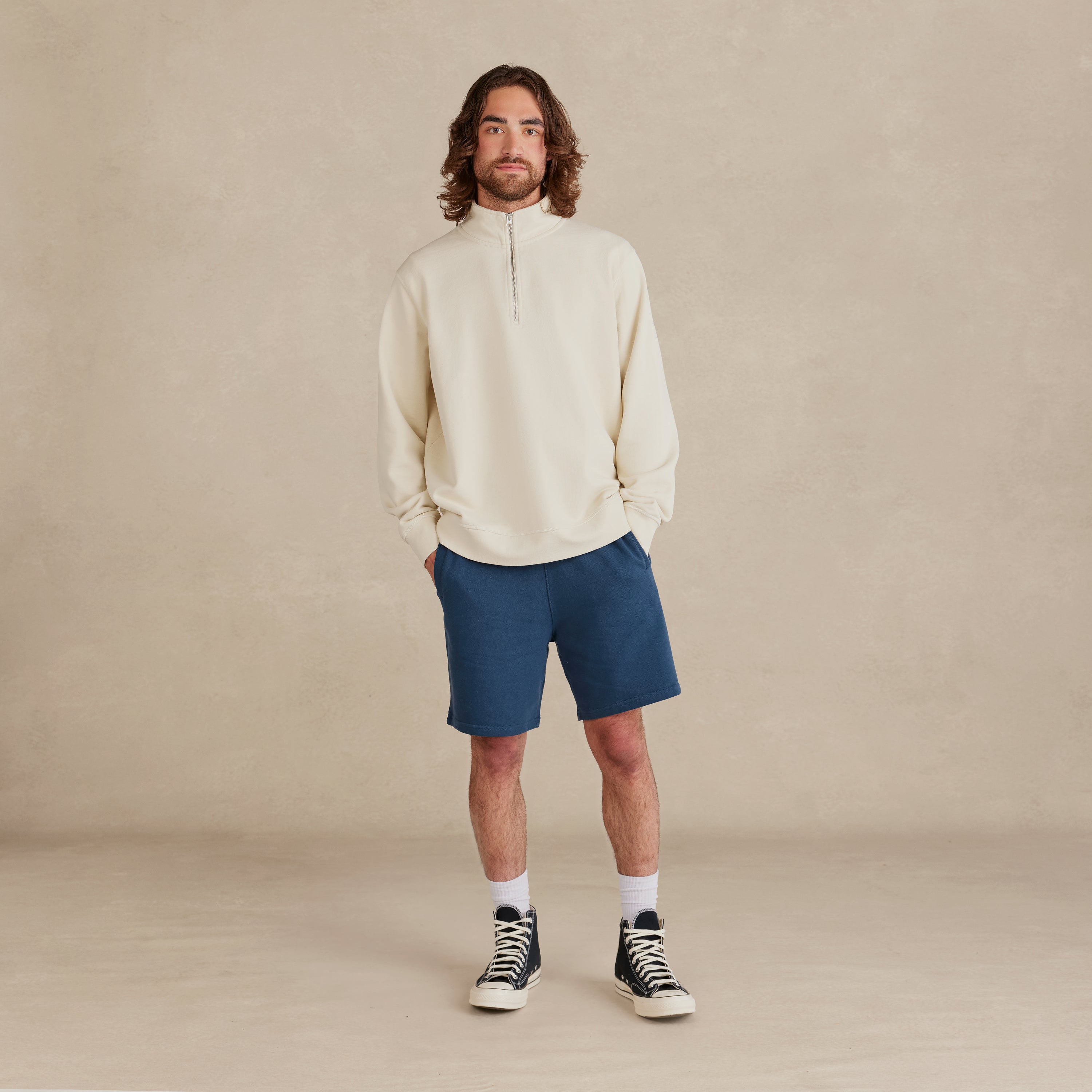 Parchment Ultra Heavyweight Organic French Terry Quarter Zip
