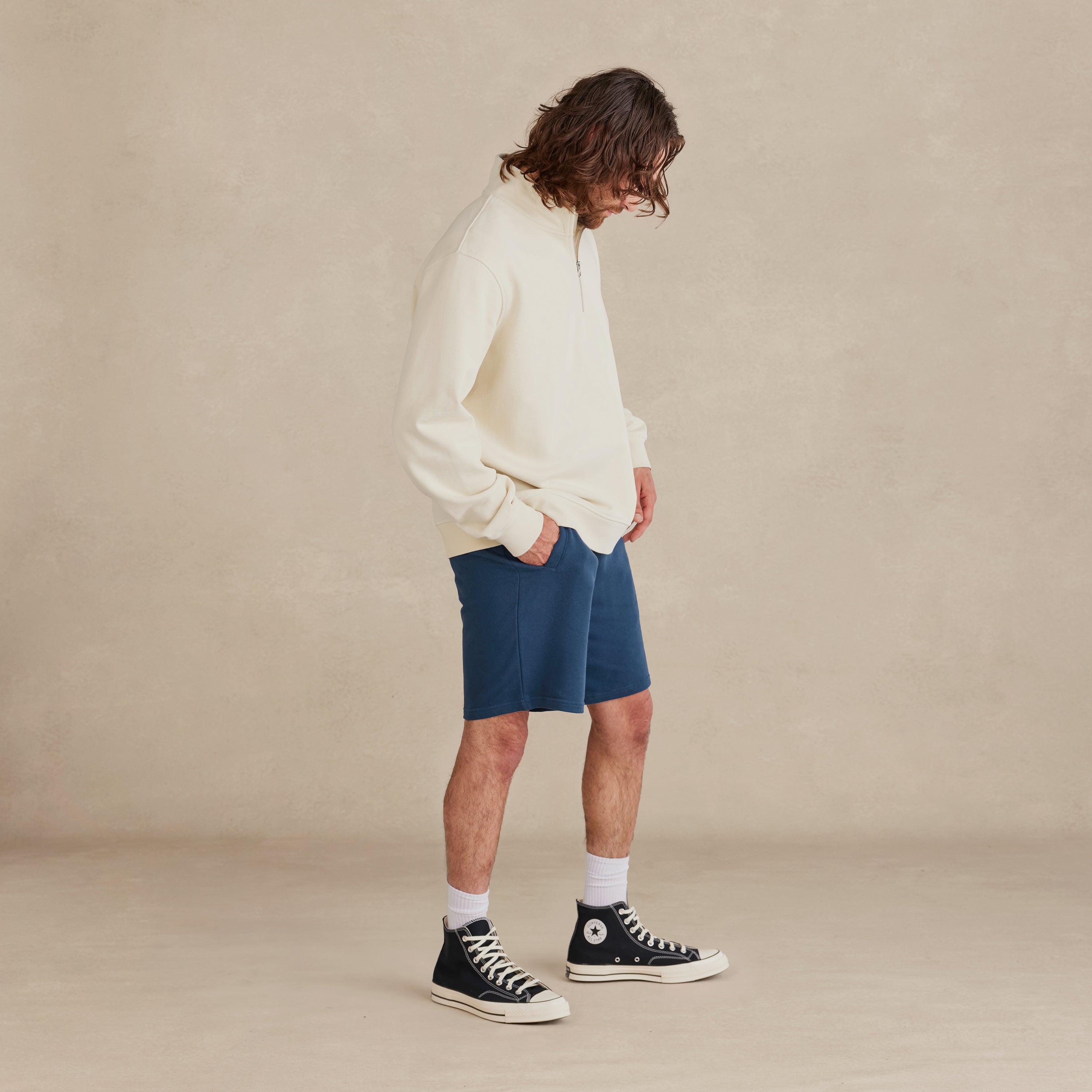 Parchment Ultra Heavyweight Organic French Terry Quarter Zip