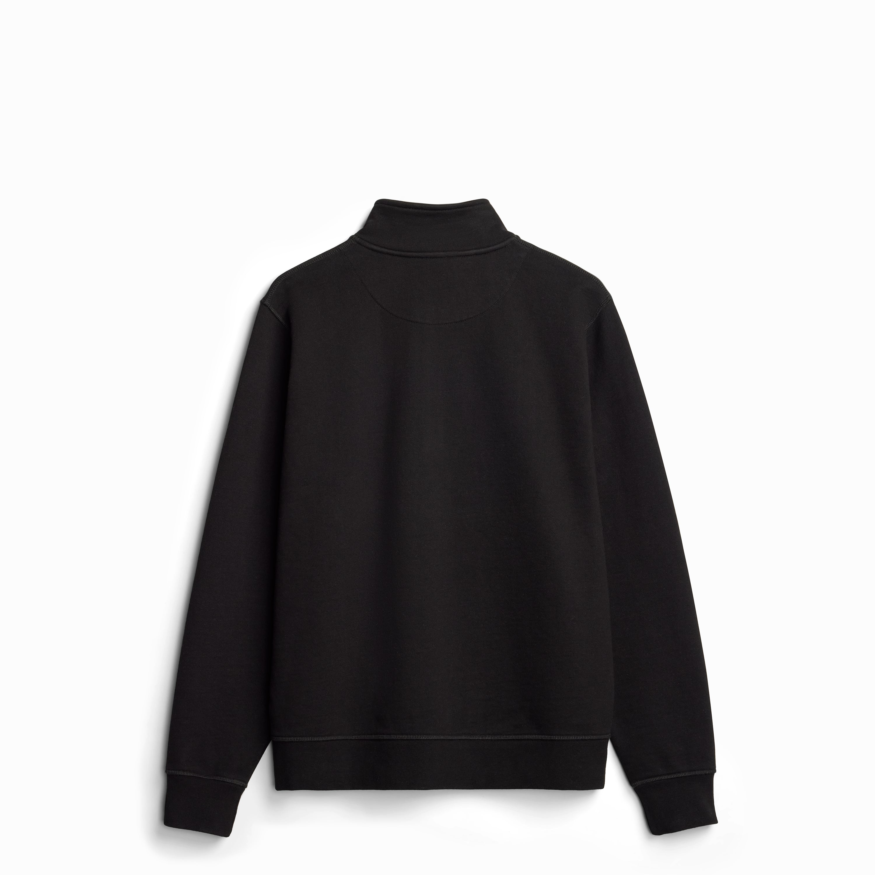 Black Ultra Heavyweight Organic French Terry Quarter Zip