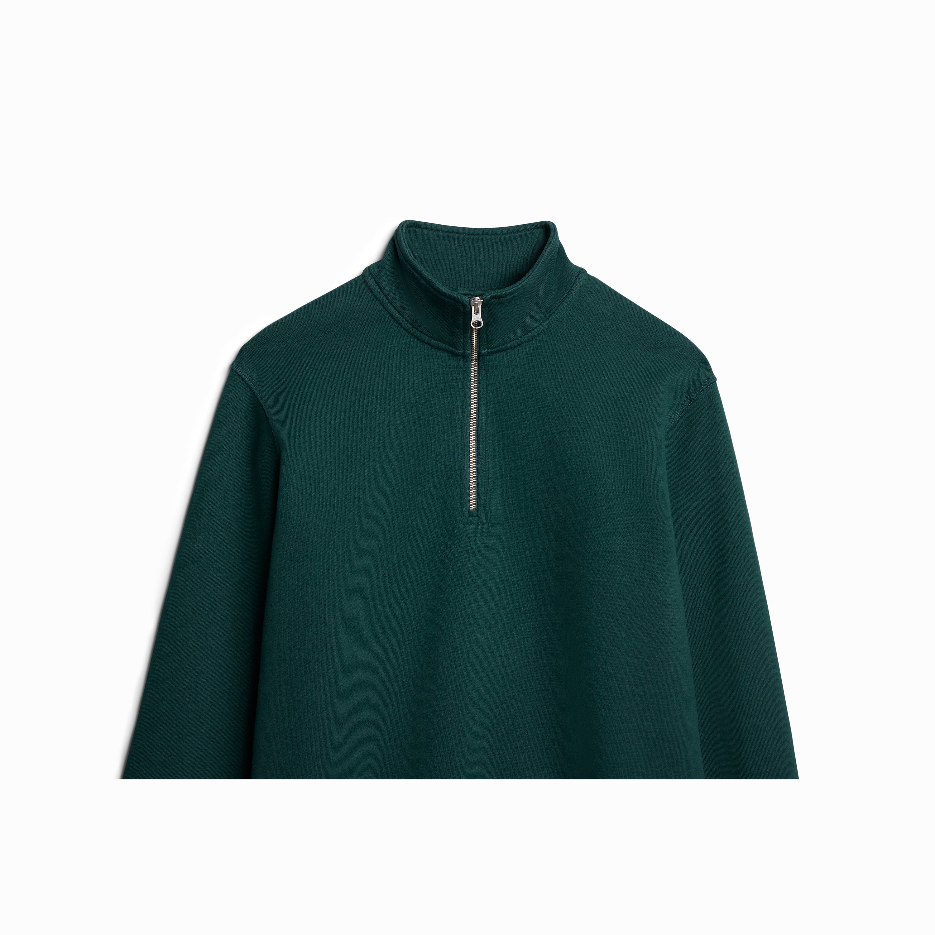 Pine Ultra Heavyweight Organic French Terry 1/4 Zip