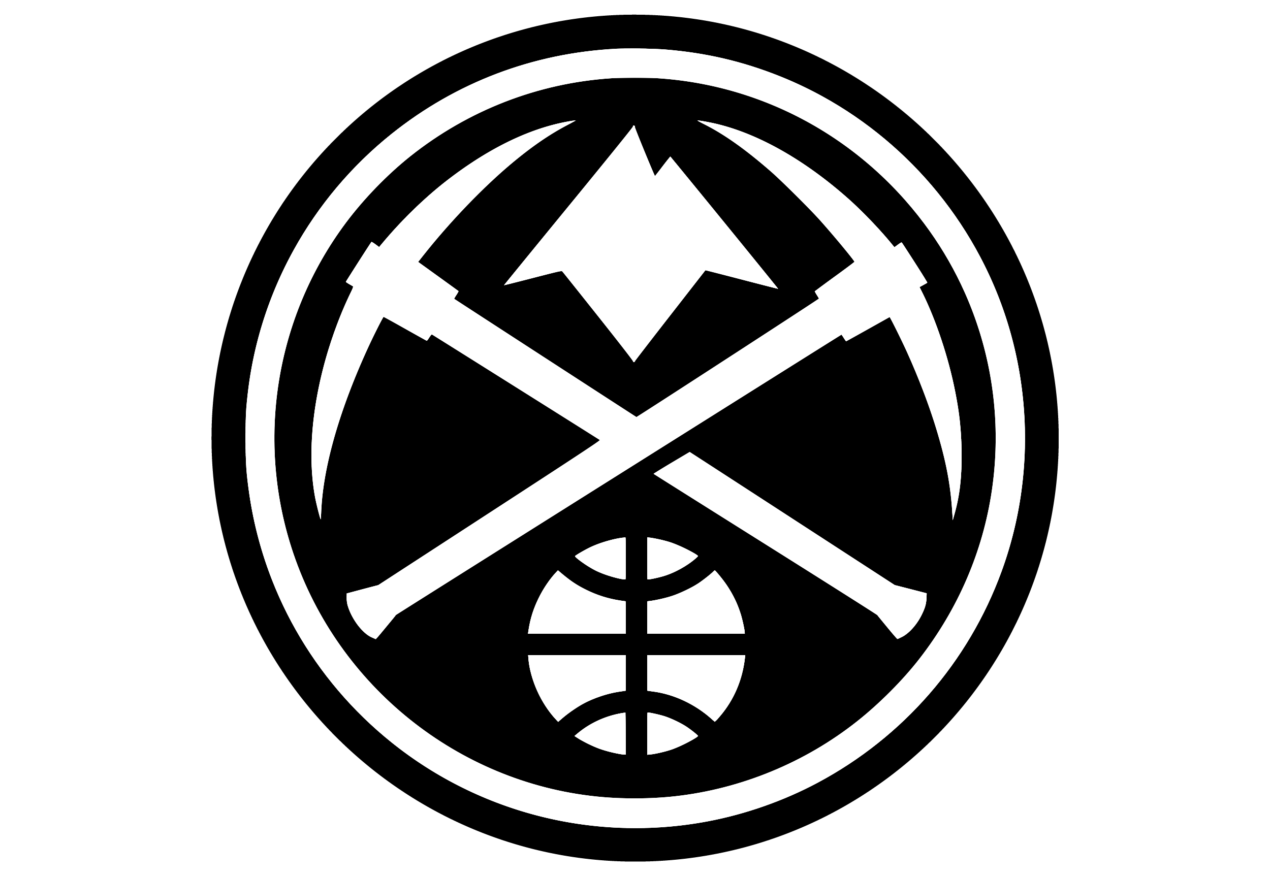 denver nuggets logo in black on a transparent background