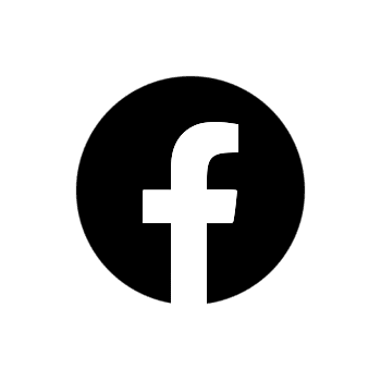 facebook logo in black on a transparent background