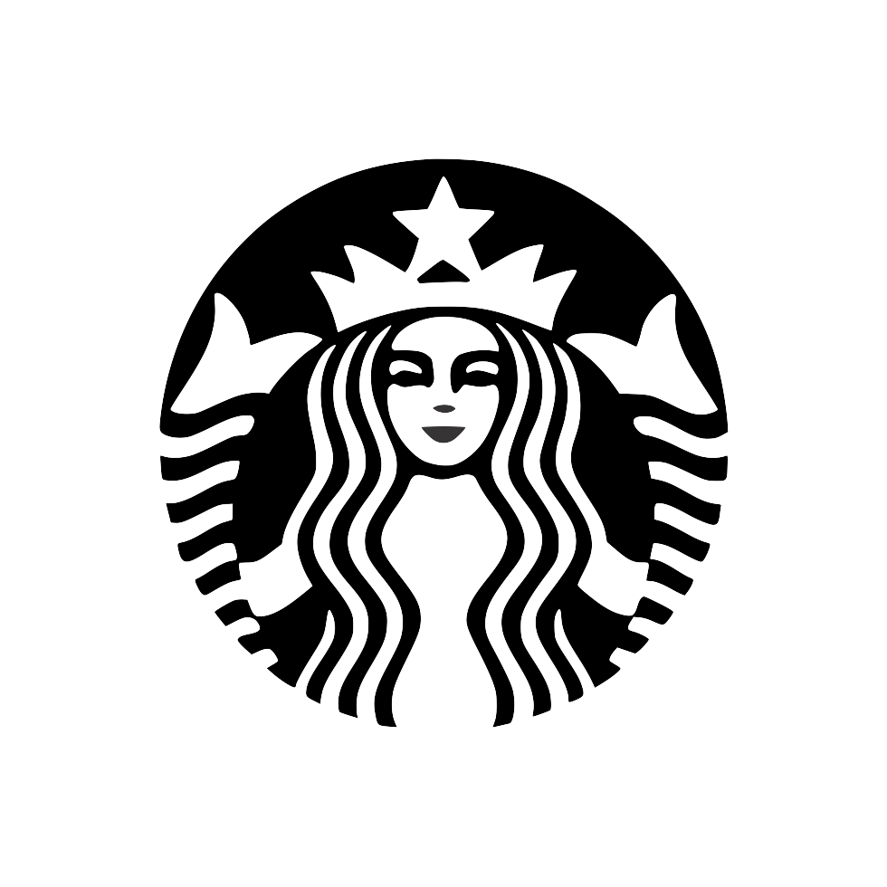 starbucks logo in black on a transparent background