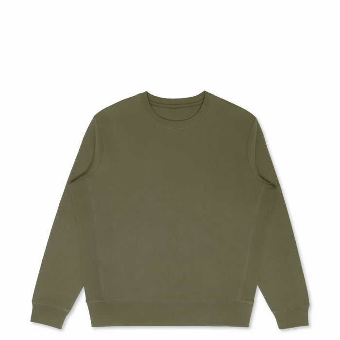 Military Olive Organic Cotton Crewneck Sweatshirt