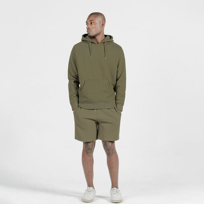 Military Olive Organic Cotton Hooded Sweatshirt