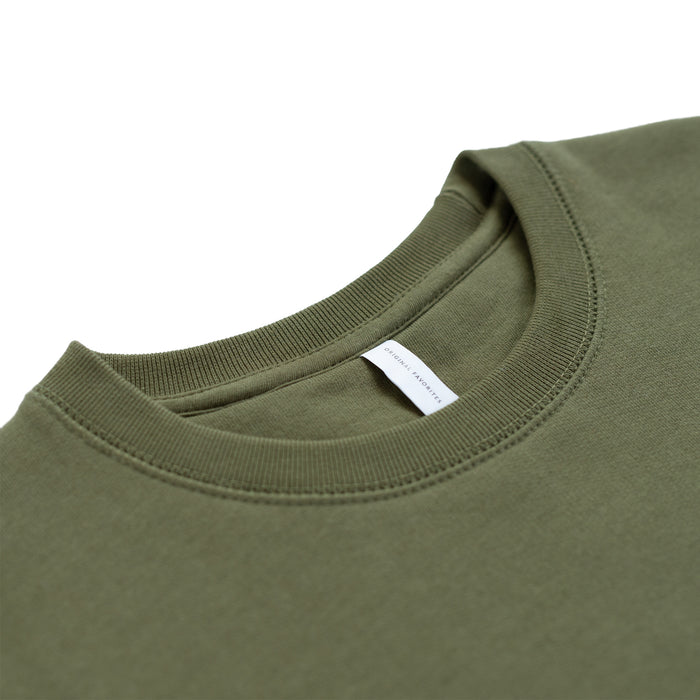 Military Olive Organic Cotton Crewneck Sweatshirt