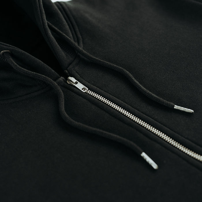 Black Organic Cotton Zip-Up Sweatshirt